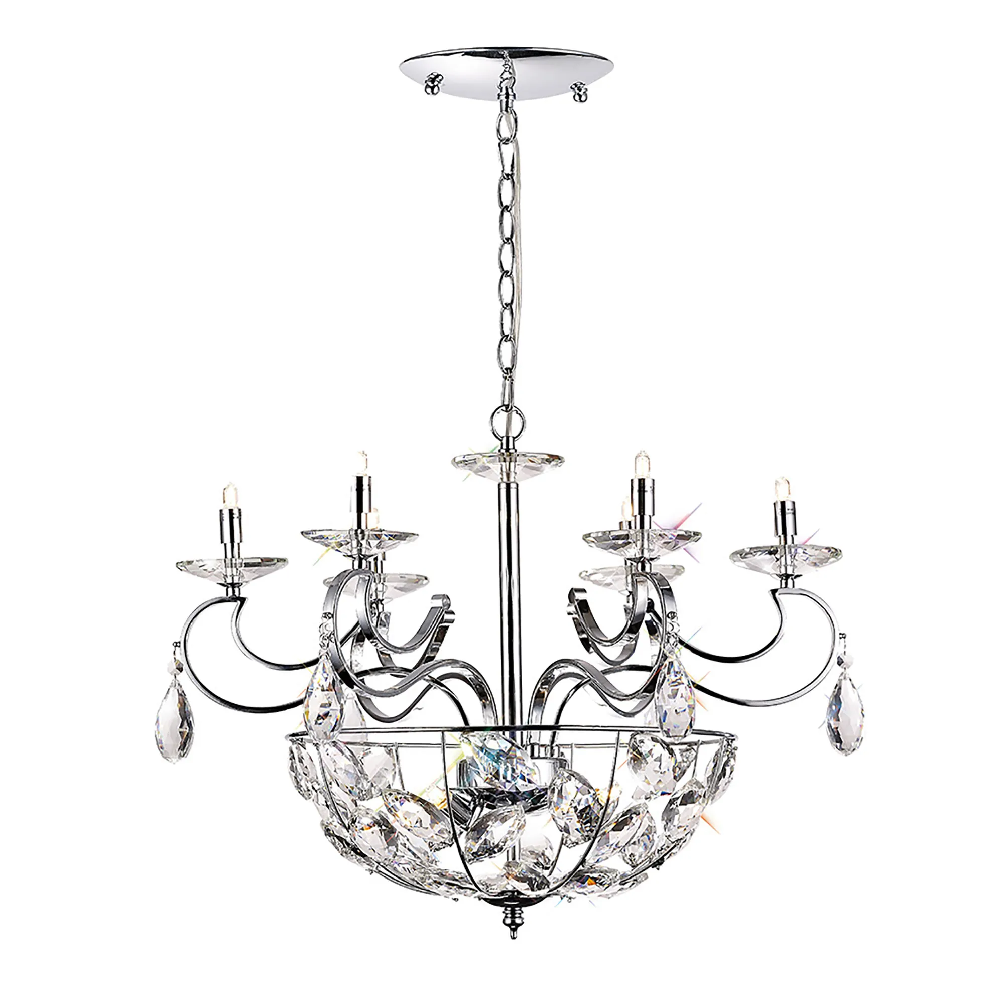 Galilea Crystal Ceiling Lights Diyas Multi Arm Crystal Fittings